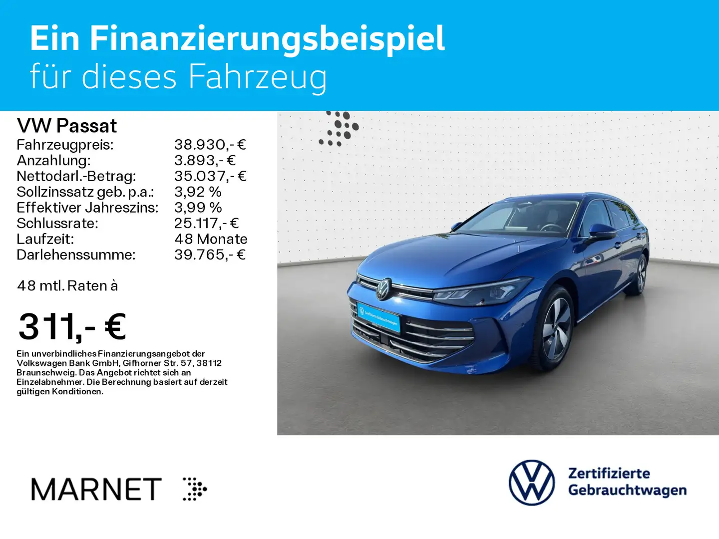 Volkswagen Passat Variant Passat Business 2.0 TDI SCR NAVI*AHK*KAMERA*LED* Blau - 2