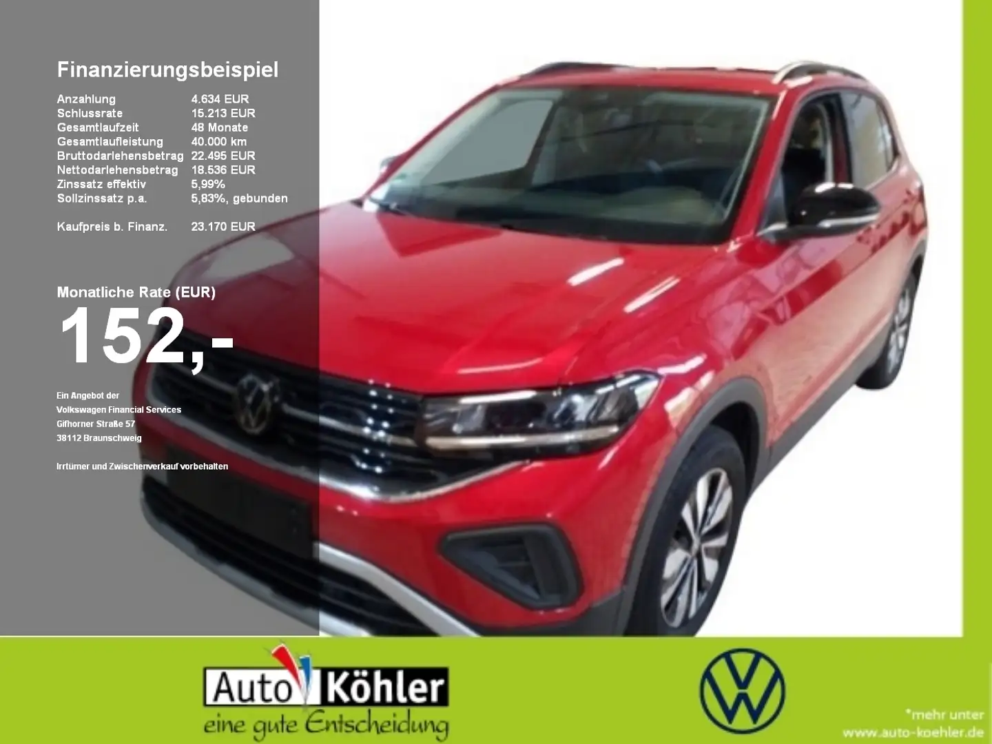 Volkswagen T-Cross GOAL TSI CarPlay/AHK/ACC/LED/PDC/Virt Rouge - 1
