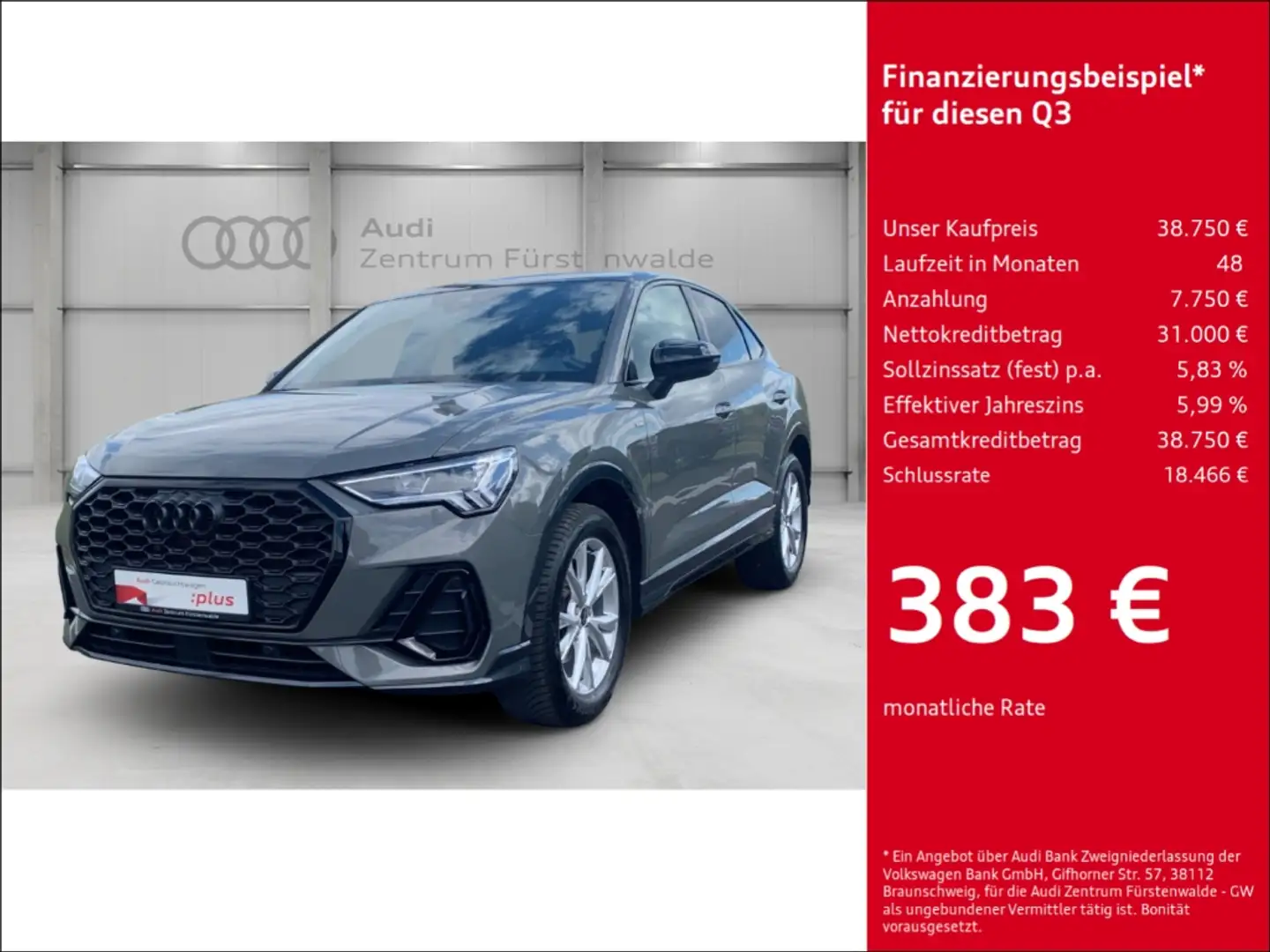 Audi Q3 Sportback 35 TFSI S tronic S line Navi Digitales C Gris - 1