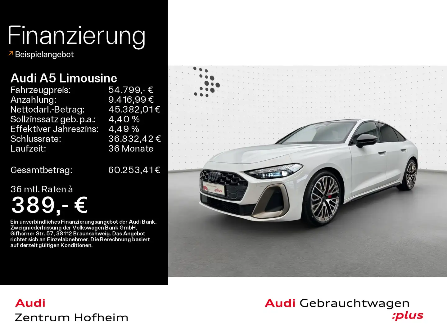 Audi A5 40 TDI qu S line edition one S tro* Weiß - 1