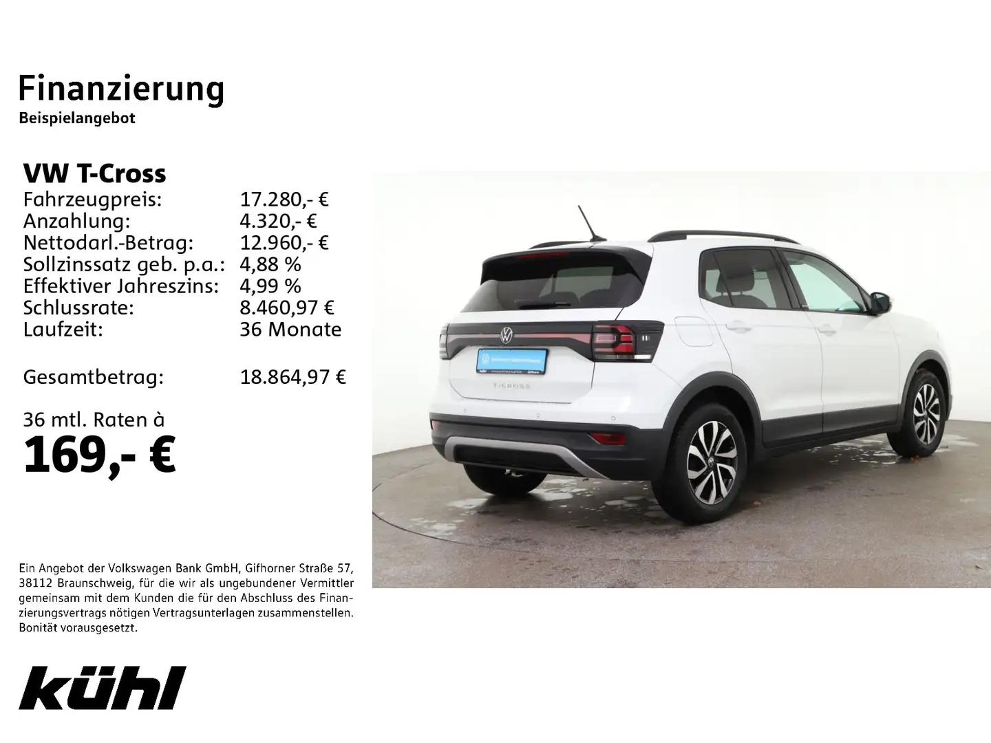 Volkswagen T-Cross 1.0 TSI Active LED/App Weiß - 2