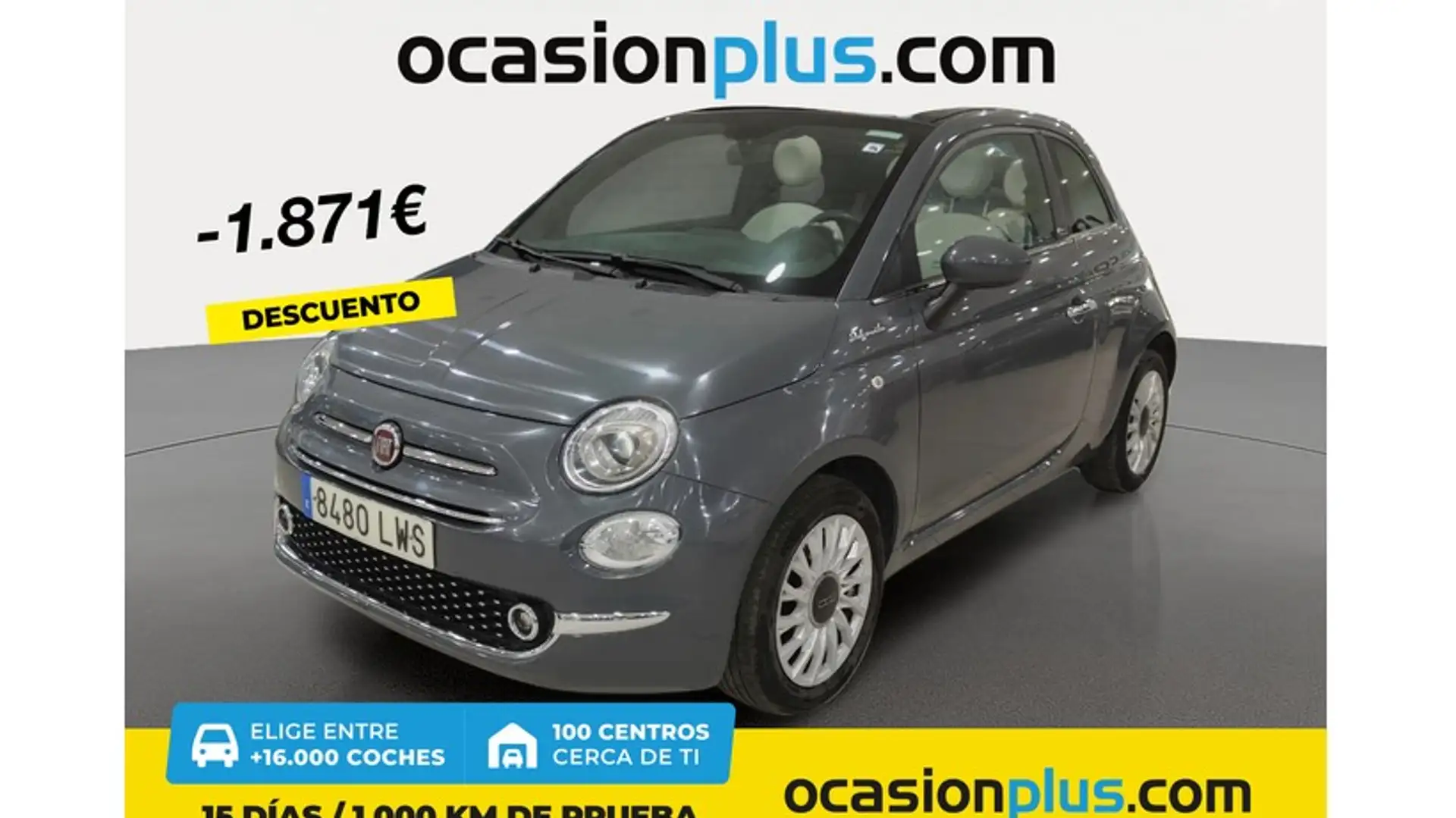 Fiat 500C 1.0 Hybrid Dolcevita 52kW Gris - 1