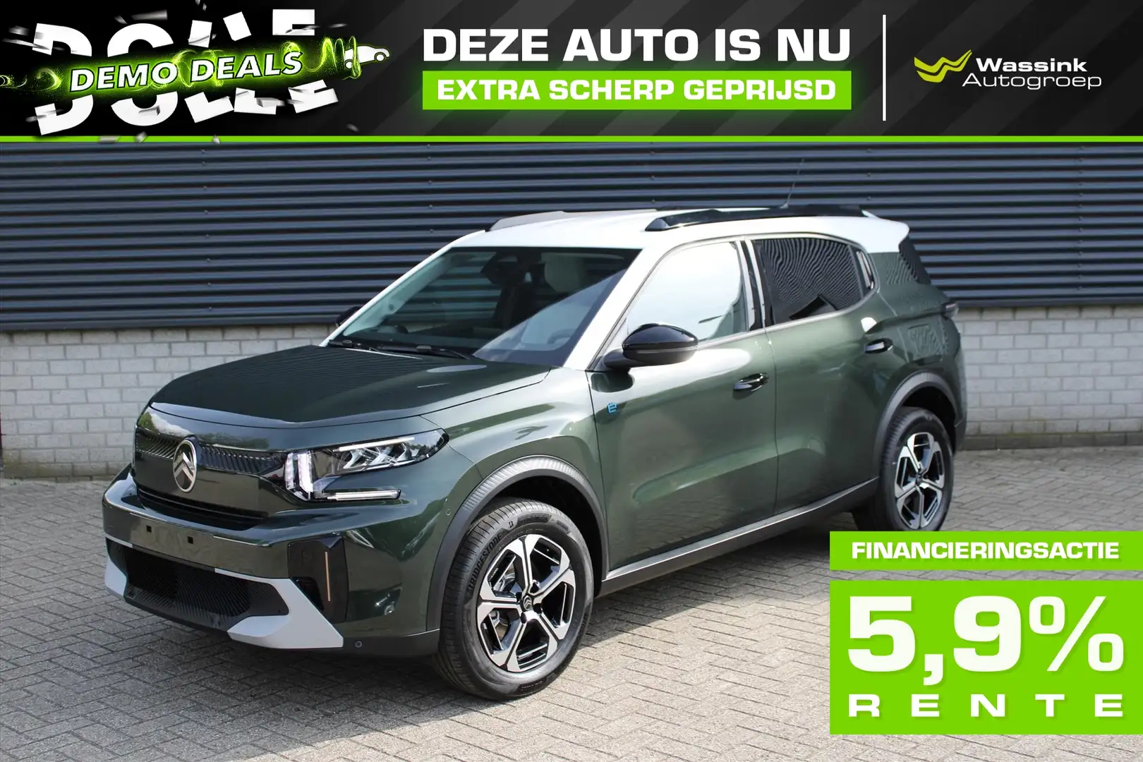 Citroen C3 Aircross E-C3 MAX 44kWh 113pk I 3-Fasen Lader I Montana Gre Grün - 1