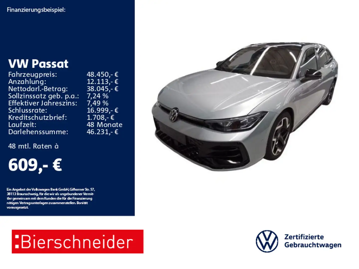 Volkswagen Passat Variant Passat 2.0 TDI DSG 4Mo R-Line Signature AHK STAN Silber - 1