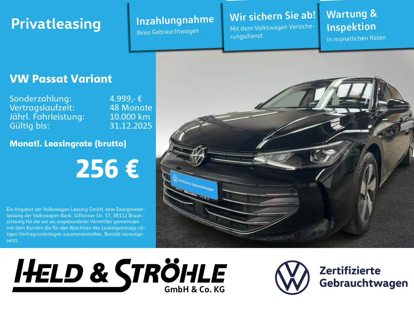 Volkswagen Passat Variant Business 2.0 TDI DSG IDA AHK 360° Schwarz - 1
