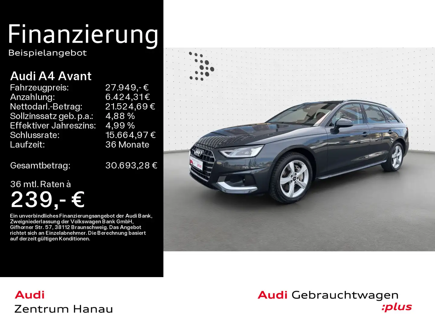 Audi A4 40 TFSI S tronic ADVANCED *NAVI*LED*PDC Grijs - 1