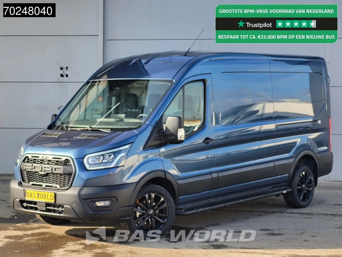 Ford Transit 165pk Automaat Limited Raptor Grill Black Edition Blauw - 1