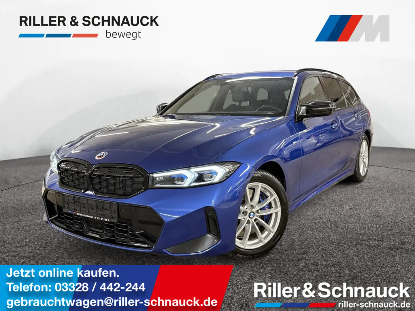 BMW 340 M i xDrive H/K+NAVI+HUD+LED+ACC+LEDER+KEYL Blau - 1
