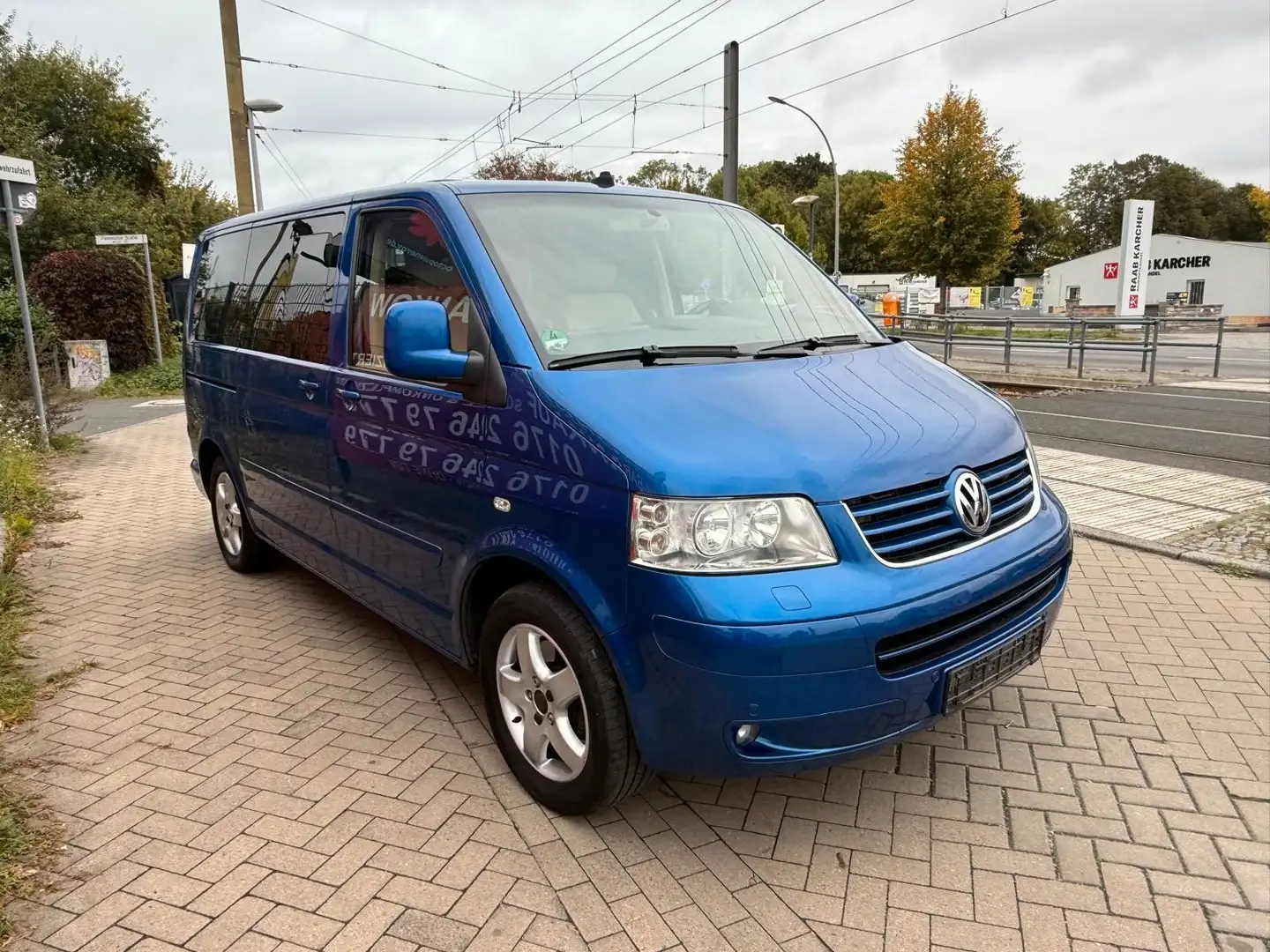 Volkswagen T5 Transporter VW T5 Multivan 3,2 V6 Highline BENZIN&LPG AUTOM. Blau - 2