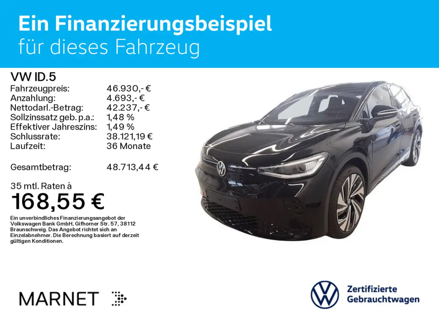 Volkswagen ID.5 GTX 4x4* 84 KwH* Navi*Wärmep*AHK*Pano*IQ-Li Noir - 2