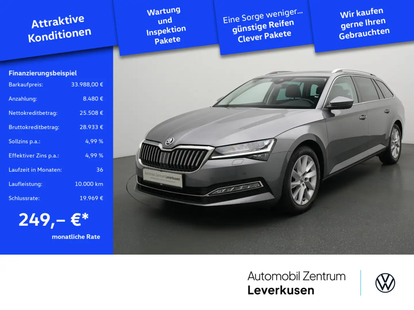Skoda Superb Combi Premium Edition 4x4 DSG PANO LED Grau - 1