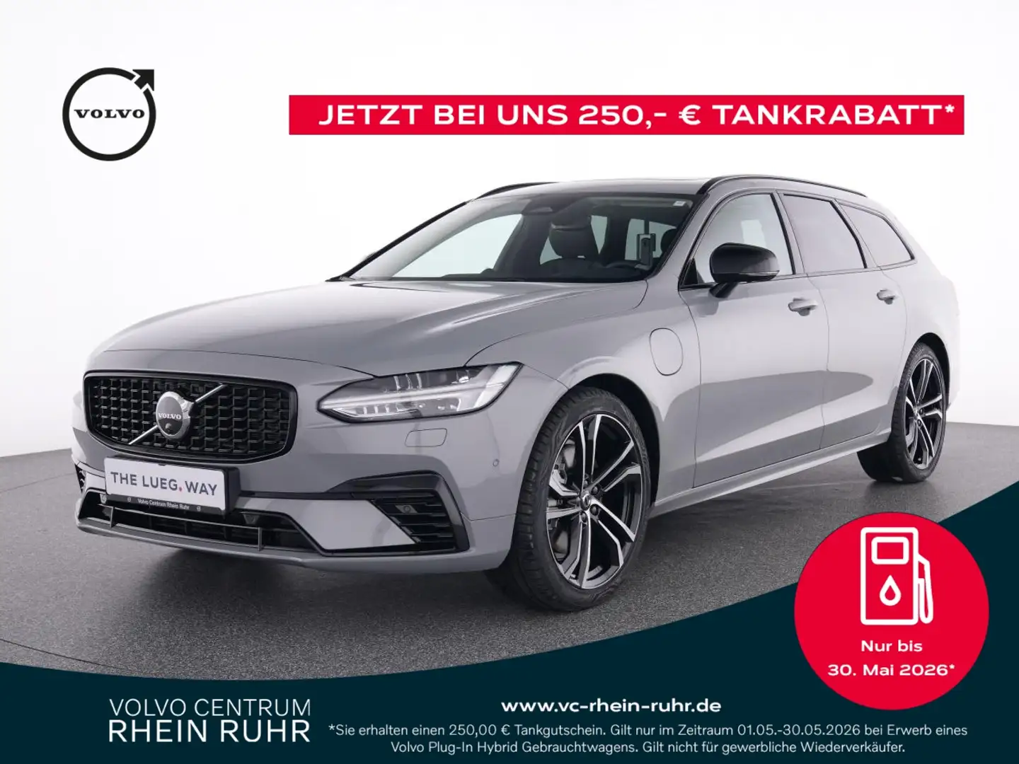 Volvo V90 T8 AWD UltraDark+AWD+Pano+B&W+HUD+Luftfa+ Grau - 1