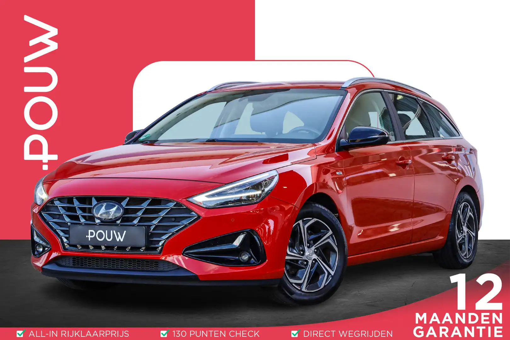 Hyundai i30 Wagon 1.5 T-GDi 160pk AUT MHEV Premium | Trekhaak Rood - 1