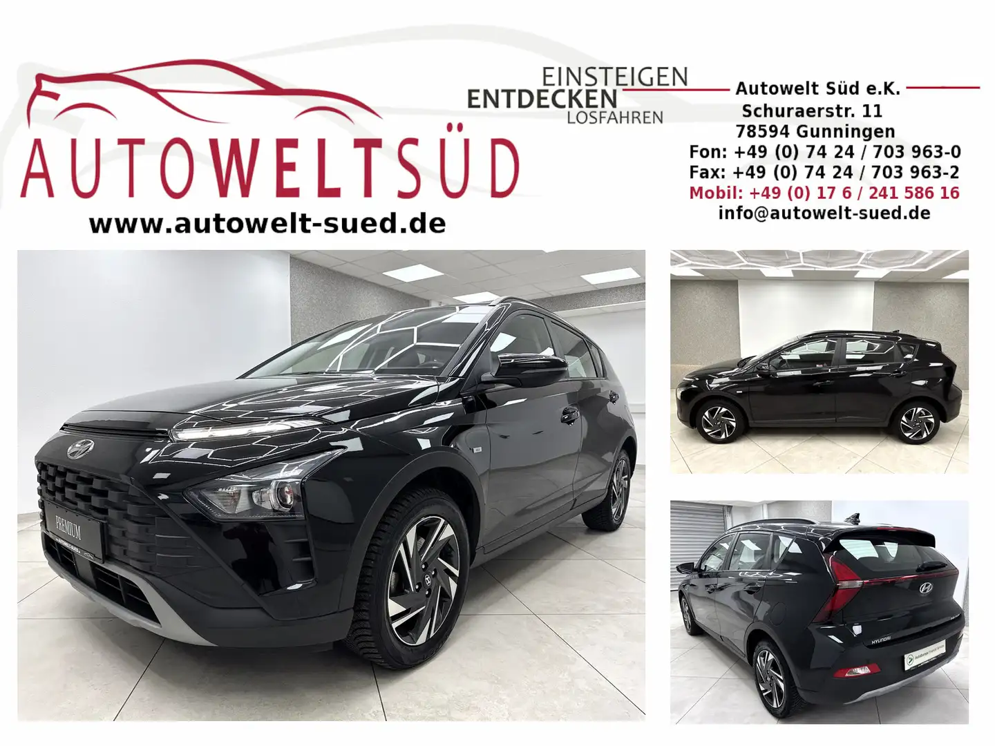 Hyundai BAYON 1.0 T-GDI 48V Trend Vckpt RCam Apple SHZ PDC AC DA Noir - 1