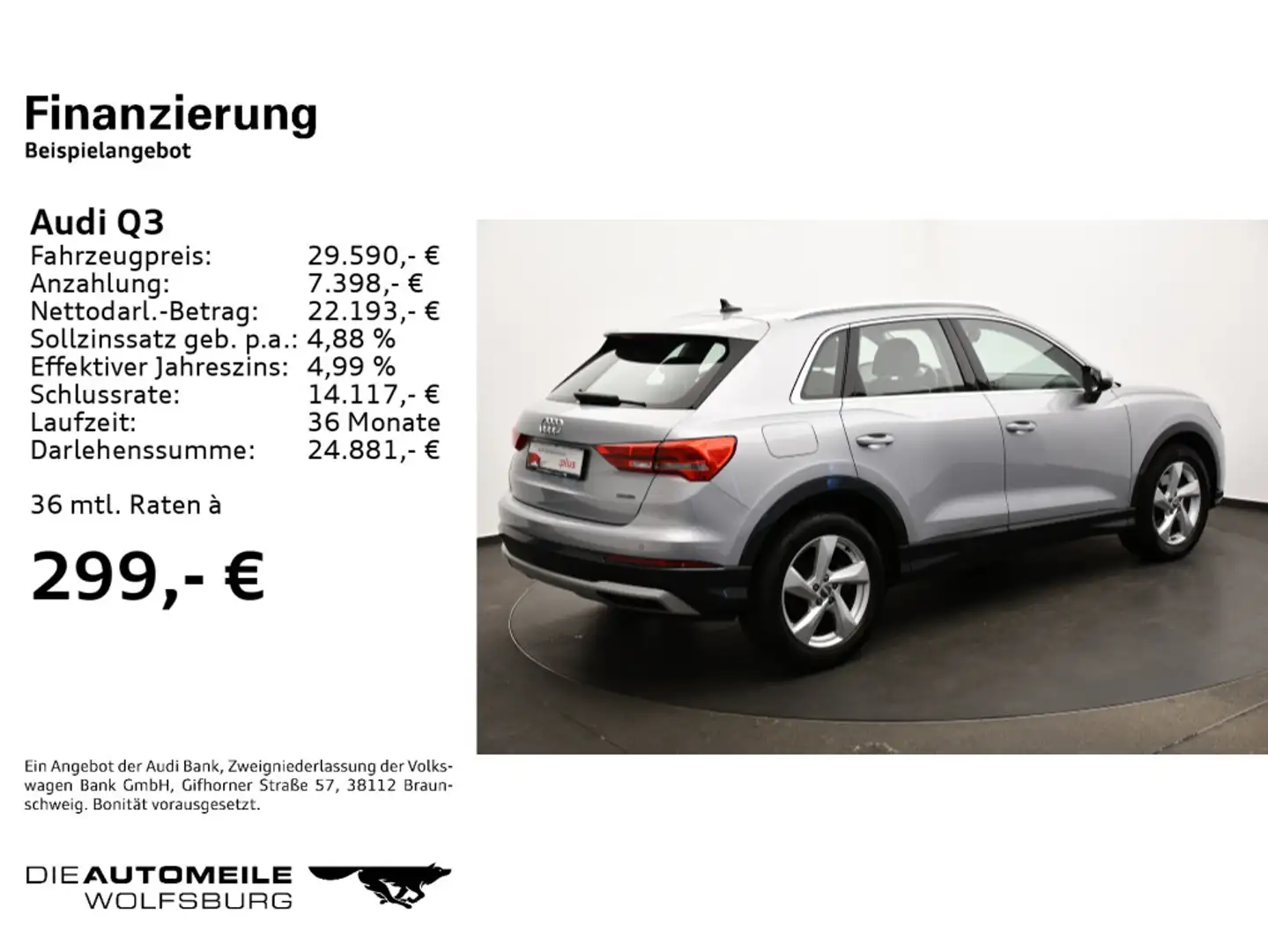 Audi Q3 40 TFSI quattro S tronic advanced NAVI/LED/Vo Silber - 2