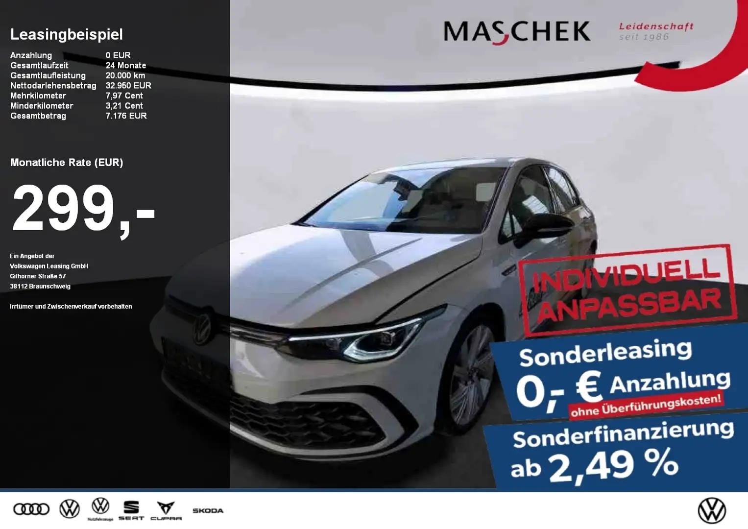 Volkswagen Golf GTI HUD RearView HK IQ.Light Navi Sitzh PDC HUD ACC AU Weiß - 1