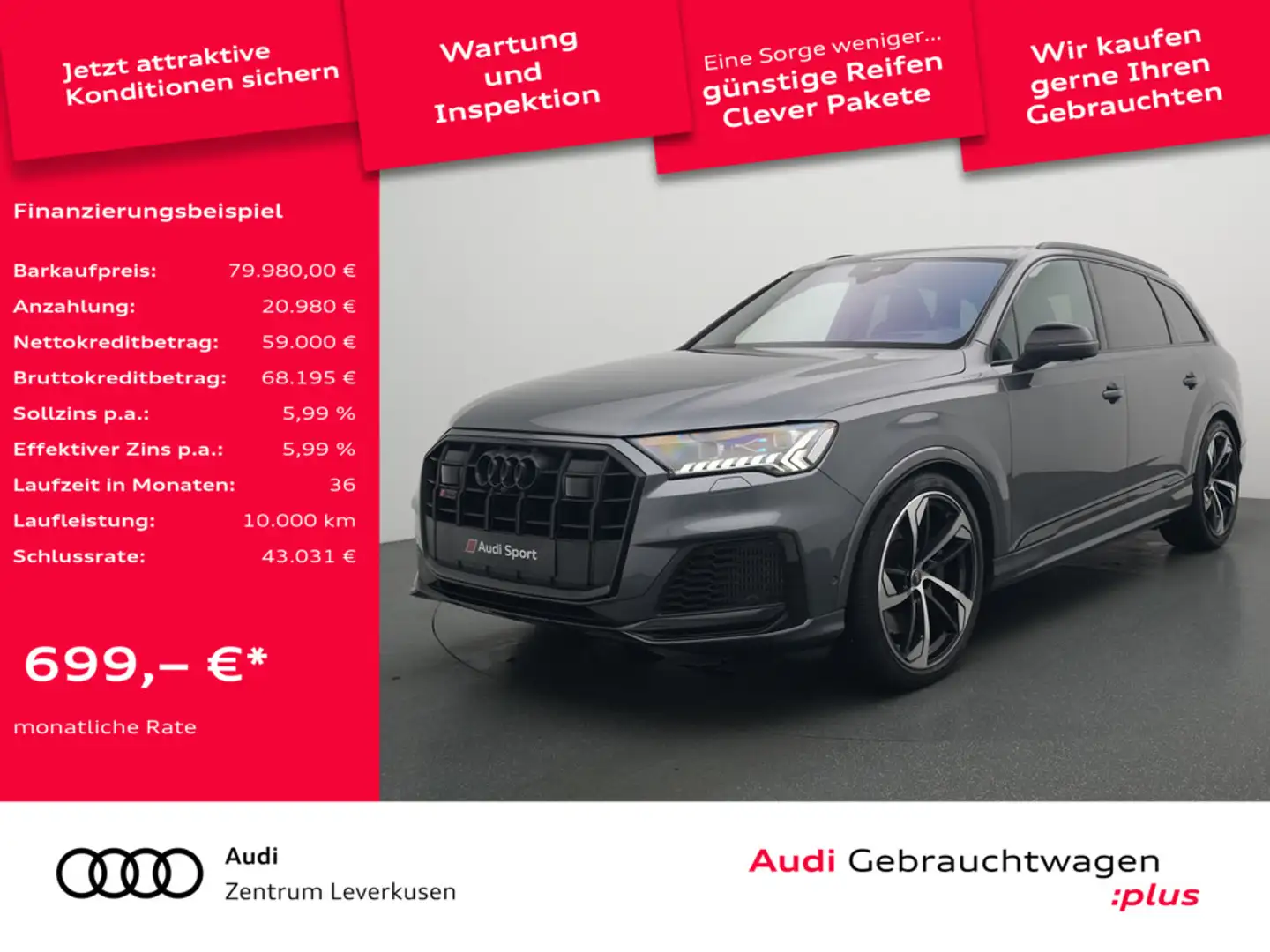 Audi SQ7 AHK MEMORY LEDER SITZBELÜFTUNG AHK RAUTE Noir - 1