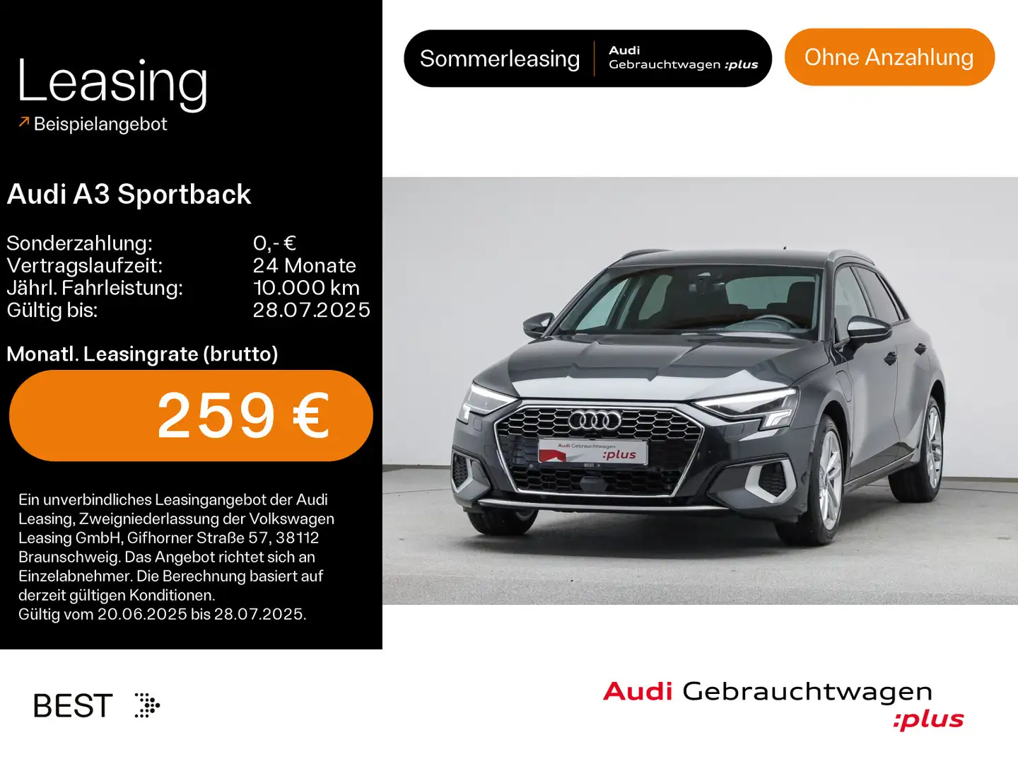 Audi A3 40 TFSIe advanced*LED*AHK*VIRTUAL*N Grijs - 1