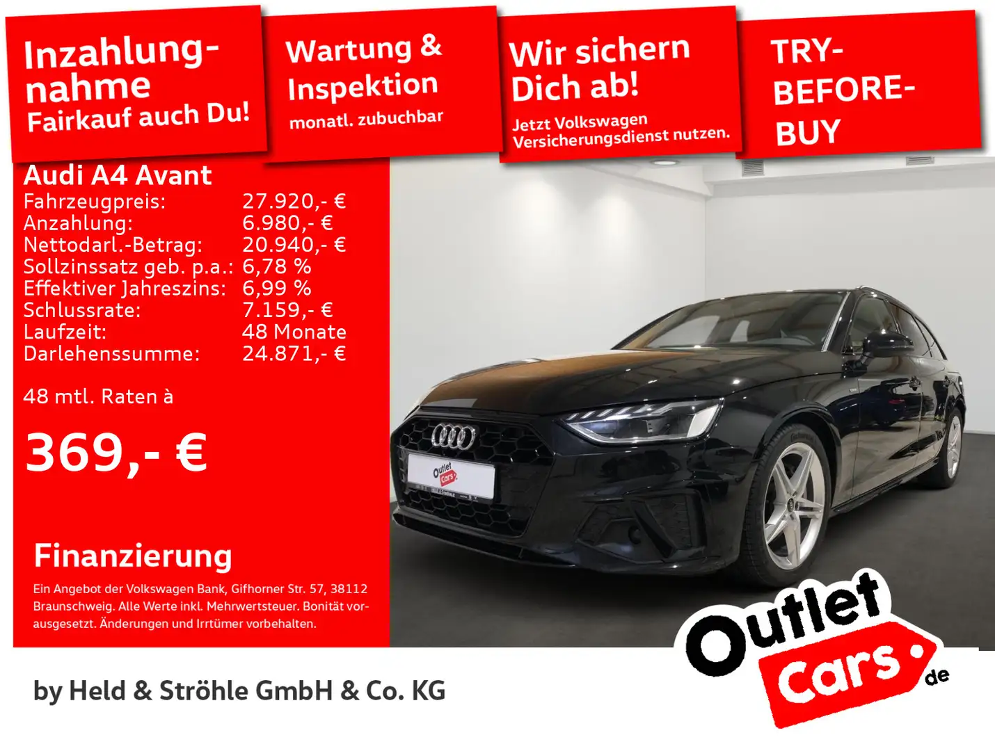 Audi A4 S-Line 40 TDI S tronic BUSINESS NAV LED Schwarz - 1