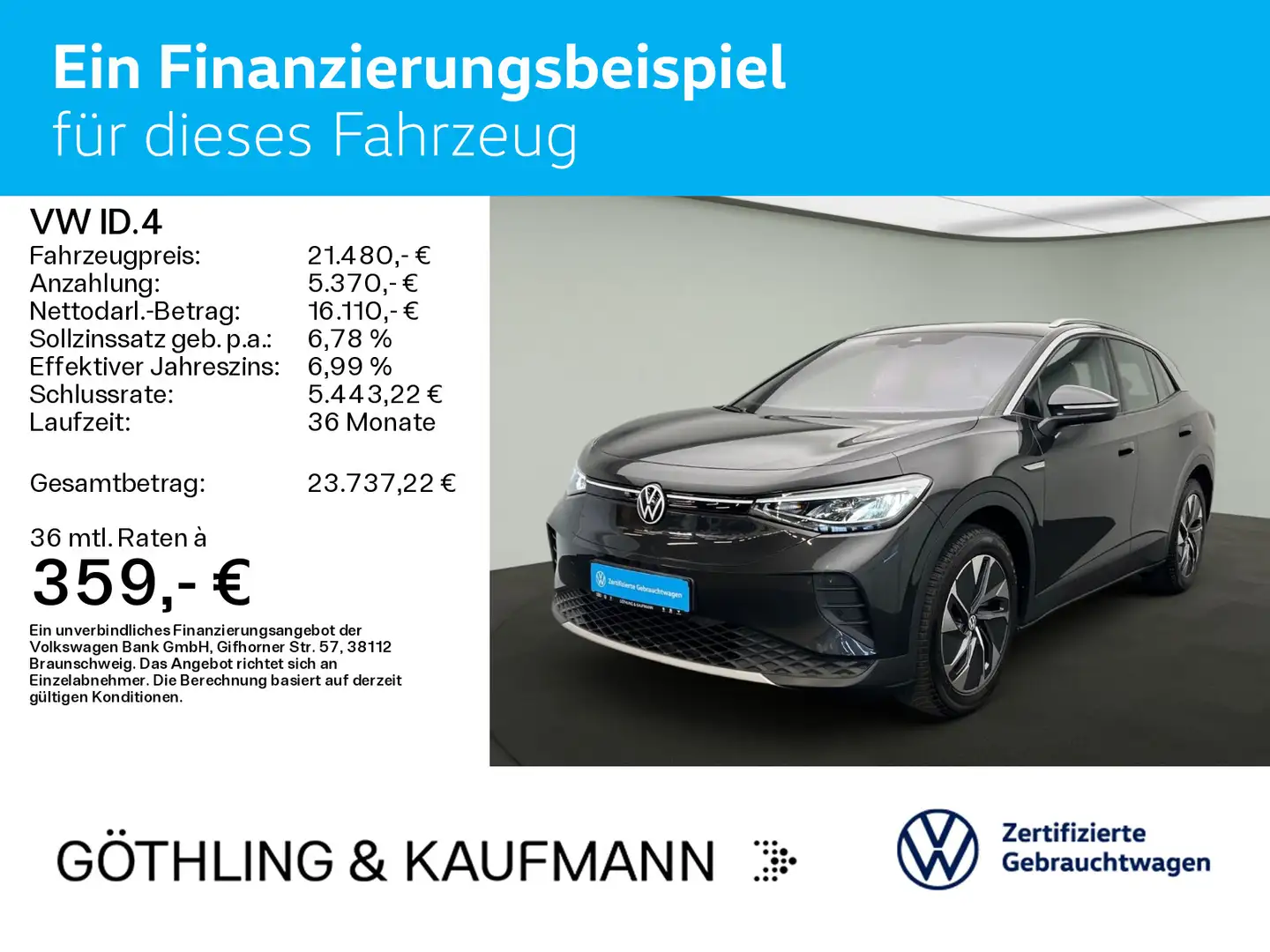Volkswagen ID.4 Pure Performance 125kW*Wärmepumpe*NAVI*SHZ* Grigio - 2