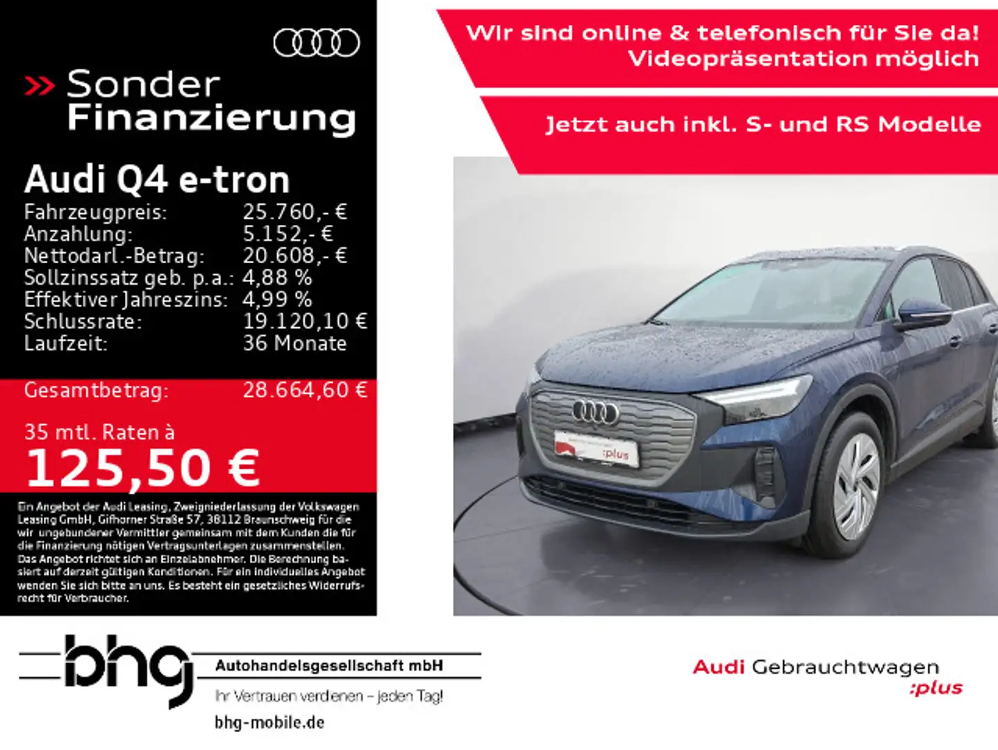 Audi Q4 e-tron 35 AssistPlus NaviPlus Sicherheitspake Blau - 1