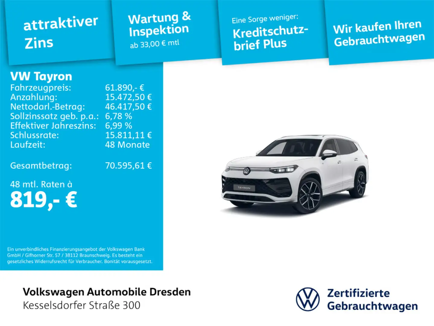 Volkswagen Tayron R-Line 2.0 TDI Weiß - 1