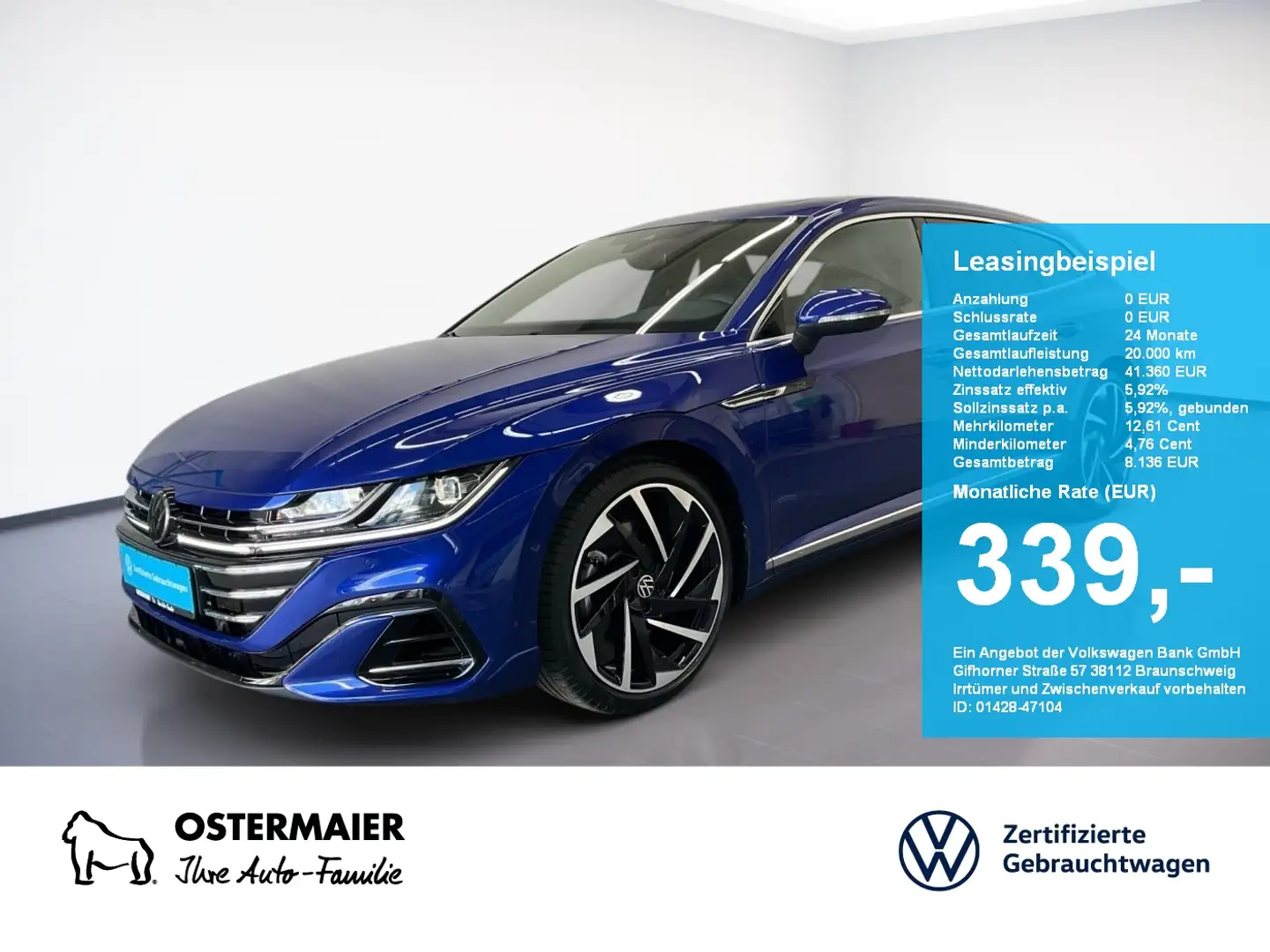 Volkswagen Arteon Shootingbrake R-LINE 2.0TSI 280PS NP.81T AHK.STDHZ Bleu - 1