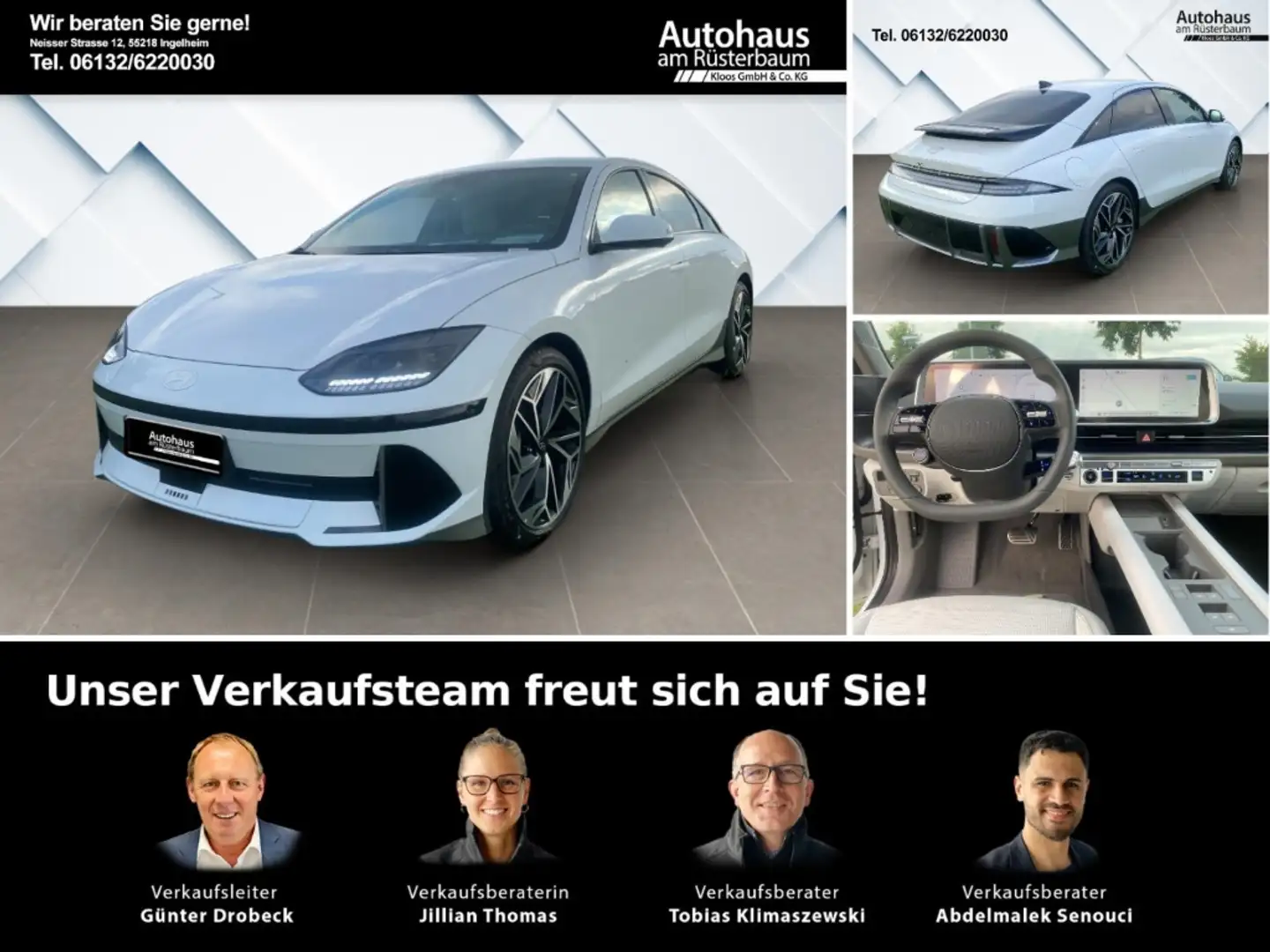 Hyundai IONIQ 6 Uniq 77,4kwh 20'' HUD Navi Leder digitales Cockpit Weiß - 1