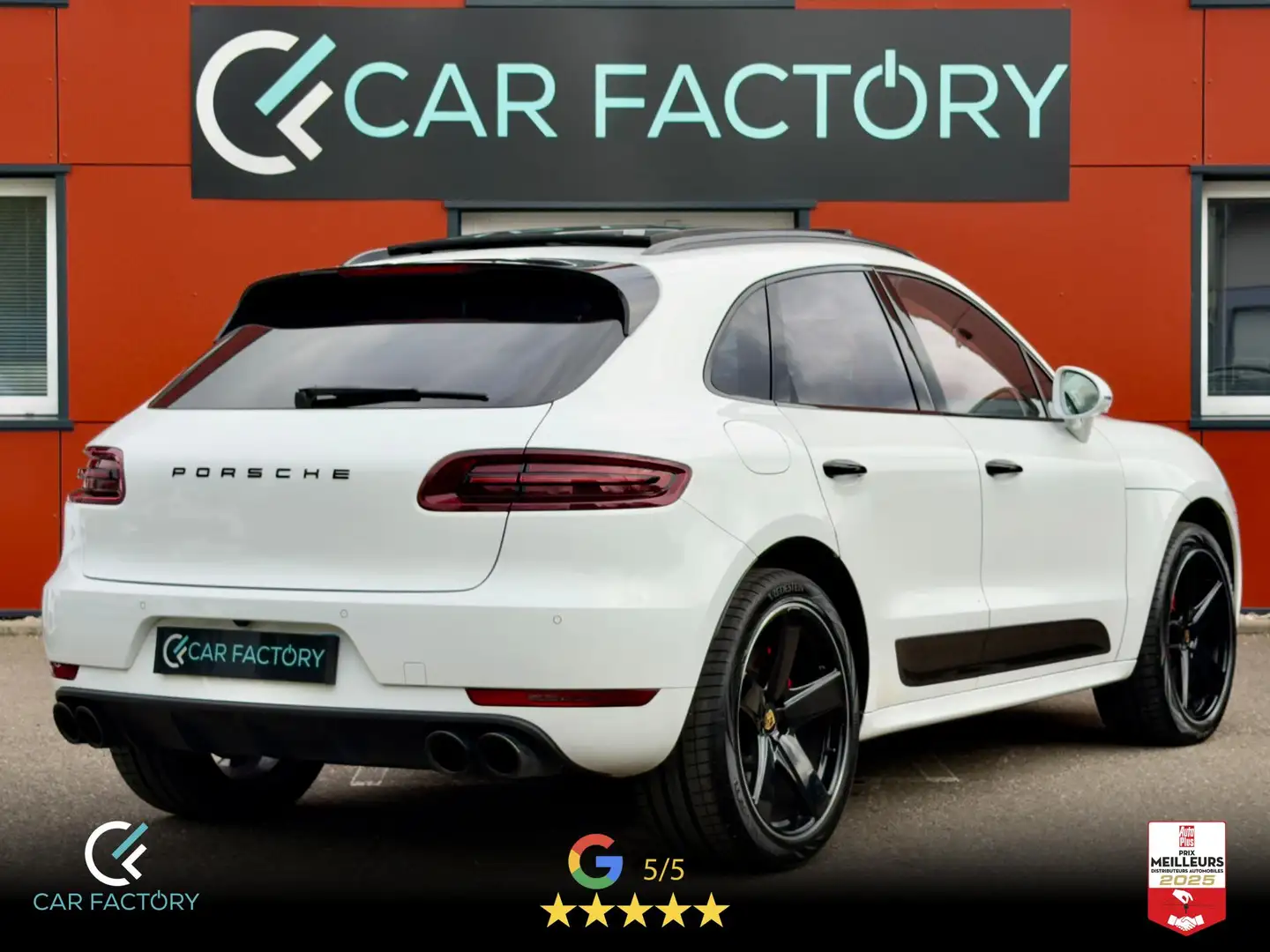 Porsche Macan Turbo 440 Performance 35000e options Burmester 360° Toit ouv PDLS Garantie 1an Weiß - 2