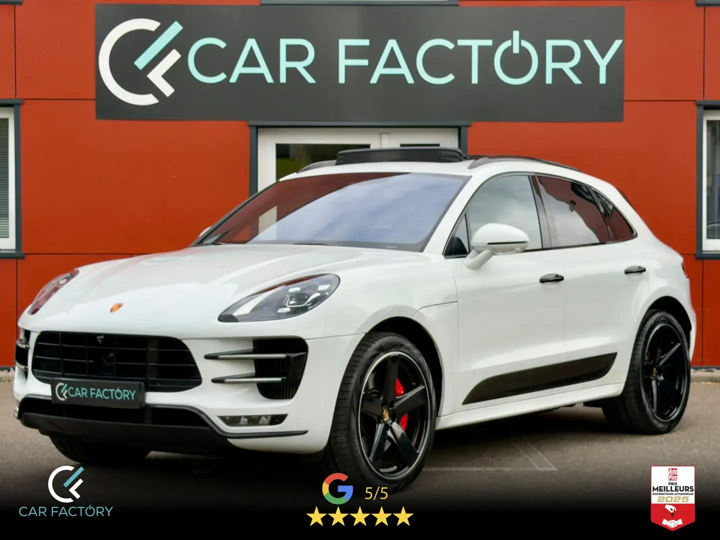 Porsche Macan Turbo 440 Performance 35000e options Burmester 360° Toit ouv PDLS Garantie 1an Blanc - 1