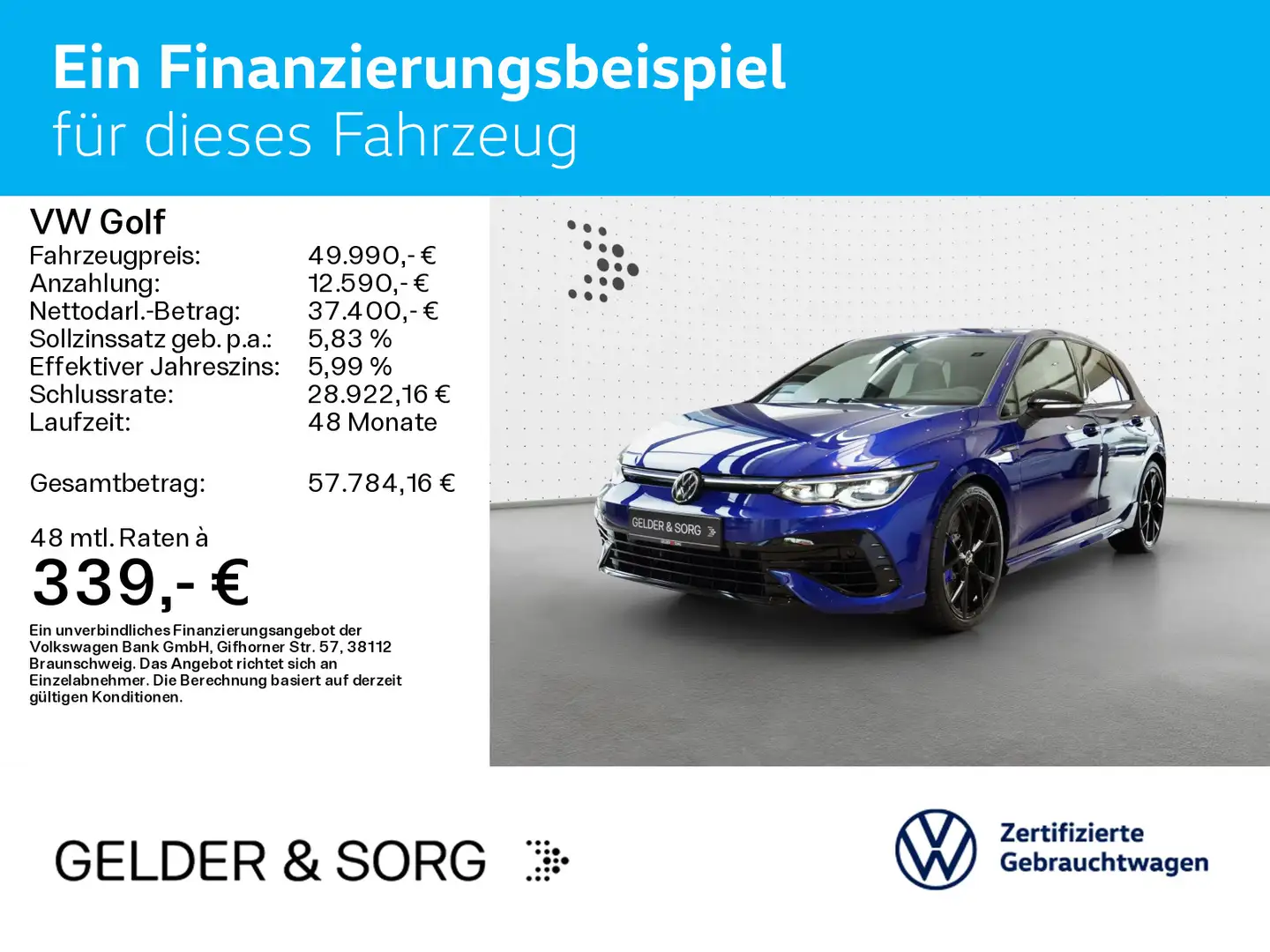 Volkswagen Golf R 2.0 TSI Performance 270km/h*19Z*HuD*HARMA Blau - 2