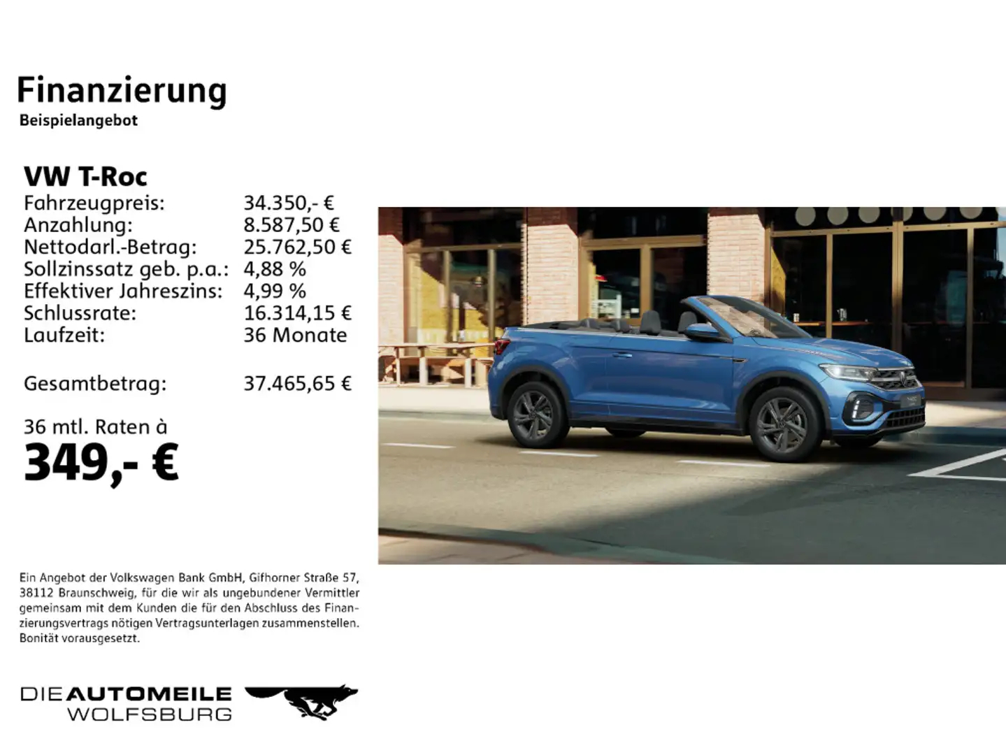 Volkswagen T-Roc Cabrio 1.5 TSI DSG R-Line LED+/Stand/ACC Blau - 2
