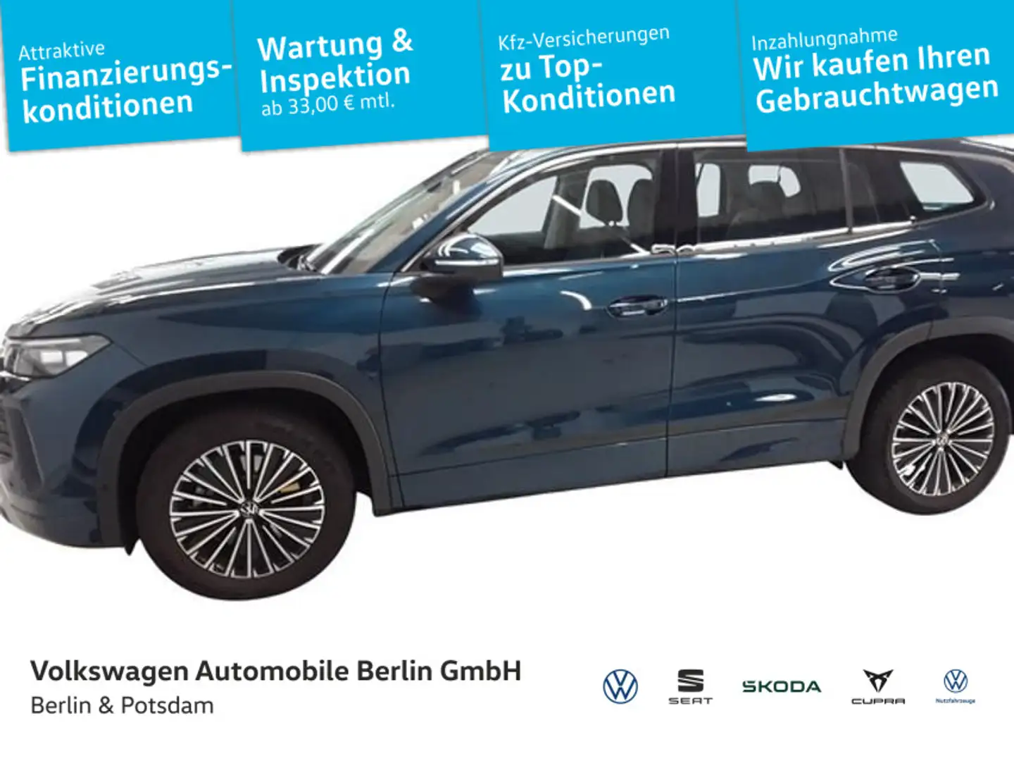 Volkswagen Tayron 1.5 eTSI DSG Life Navi Stdhz R-Kam AHK Blau - 1