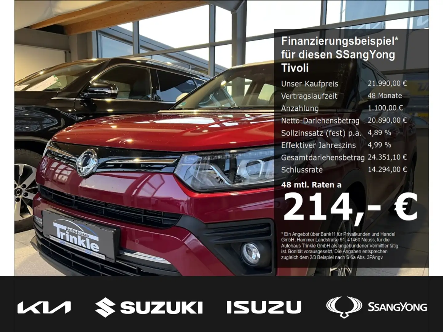 SsangYong Tivoli Fizz 163 PS 189,-€ MTL. OHNE ANZAHLUNG Navi Apple Rouge - 2