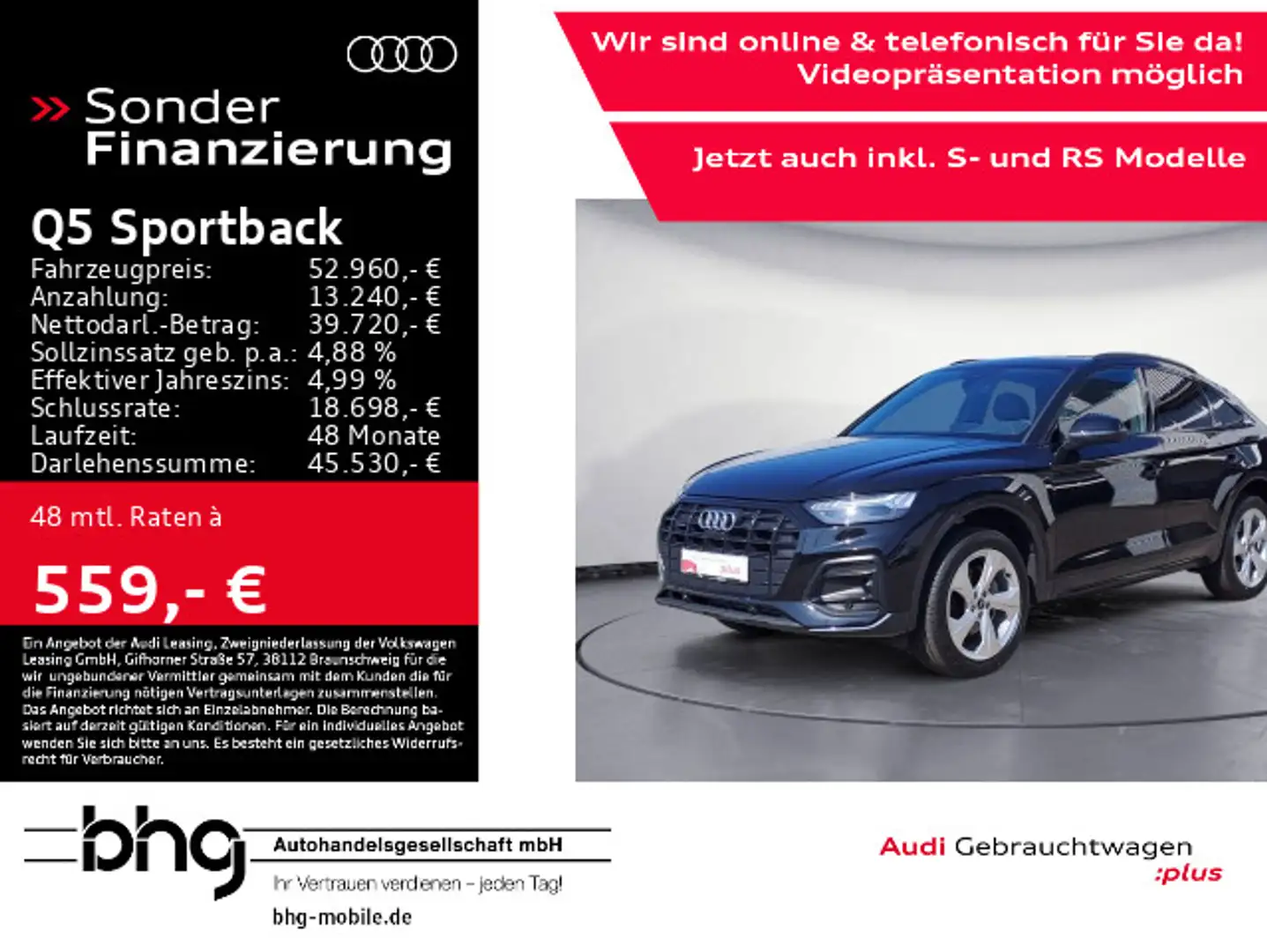 Audi Q5 45TFSI quattro S tronic advanced Pa Schwarz - 1