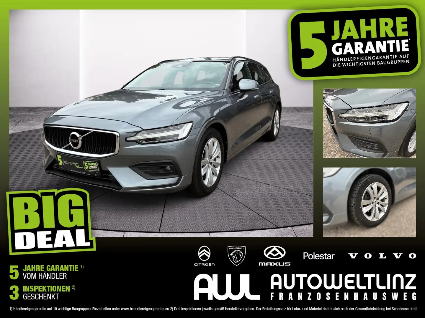 Volvo V60 Kombi D4 Momentum LED+Navi+SHZ+Winterp.+Kam. Grau - 1