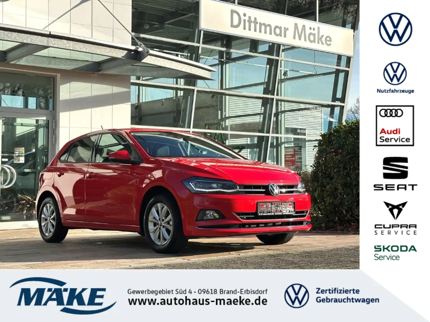Volkswagen Polo Highline 1.0 TSI DSG ACC LED AHZV NAVI SHZ Rot - 1