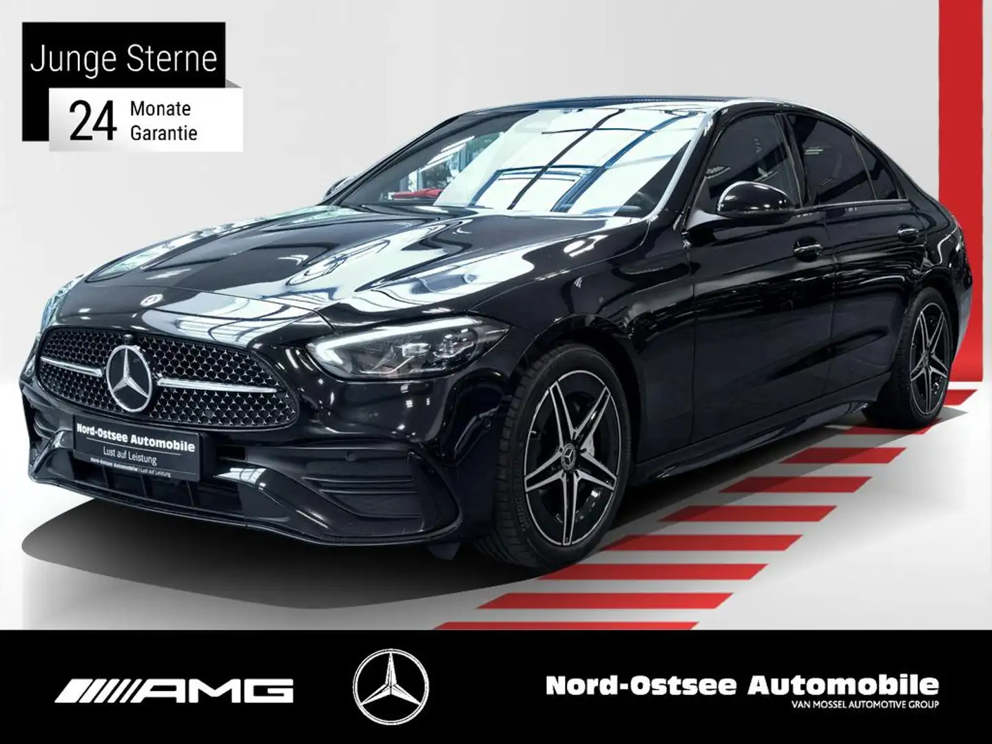 Mercedes-Benz C 200 d AMG NIGHT TOTWINKEL LED KAMERA SITZHZG Noir - 1