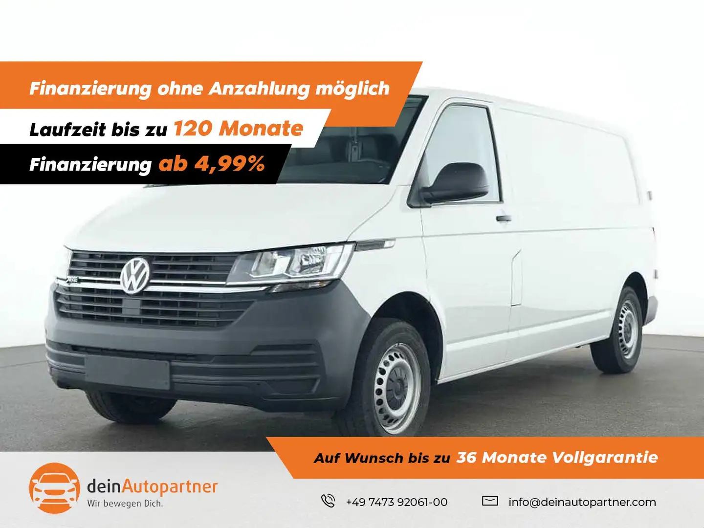 Volkswagen T6.1 Transporter Kasten ABT-e DSG Lang KLIMA/PDC/DAB/FLÜGELTÜREN Weiß - 1