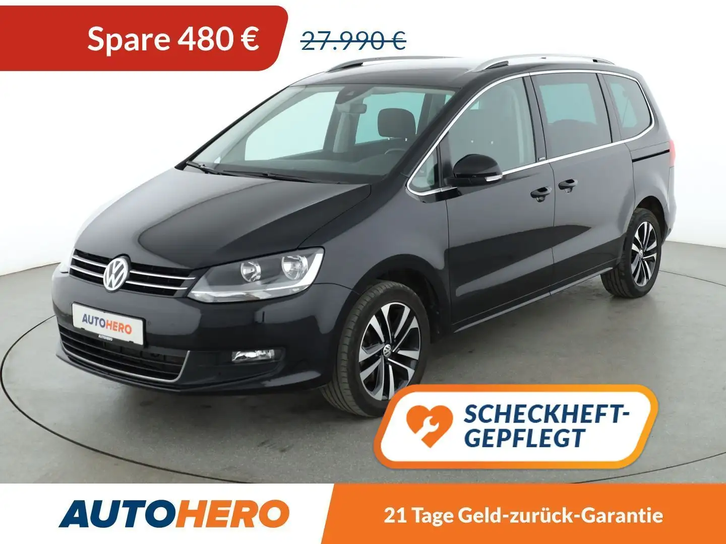Volkswagen Sharan 1.4 TSI United Start-Stopp Aut.*7-SITZER*NAVI*SPUR Schwarz - 1