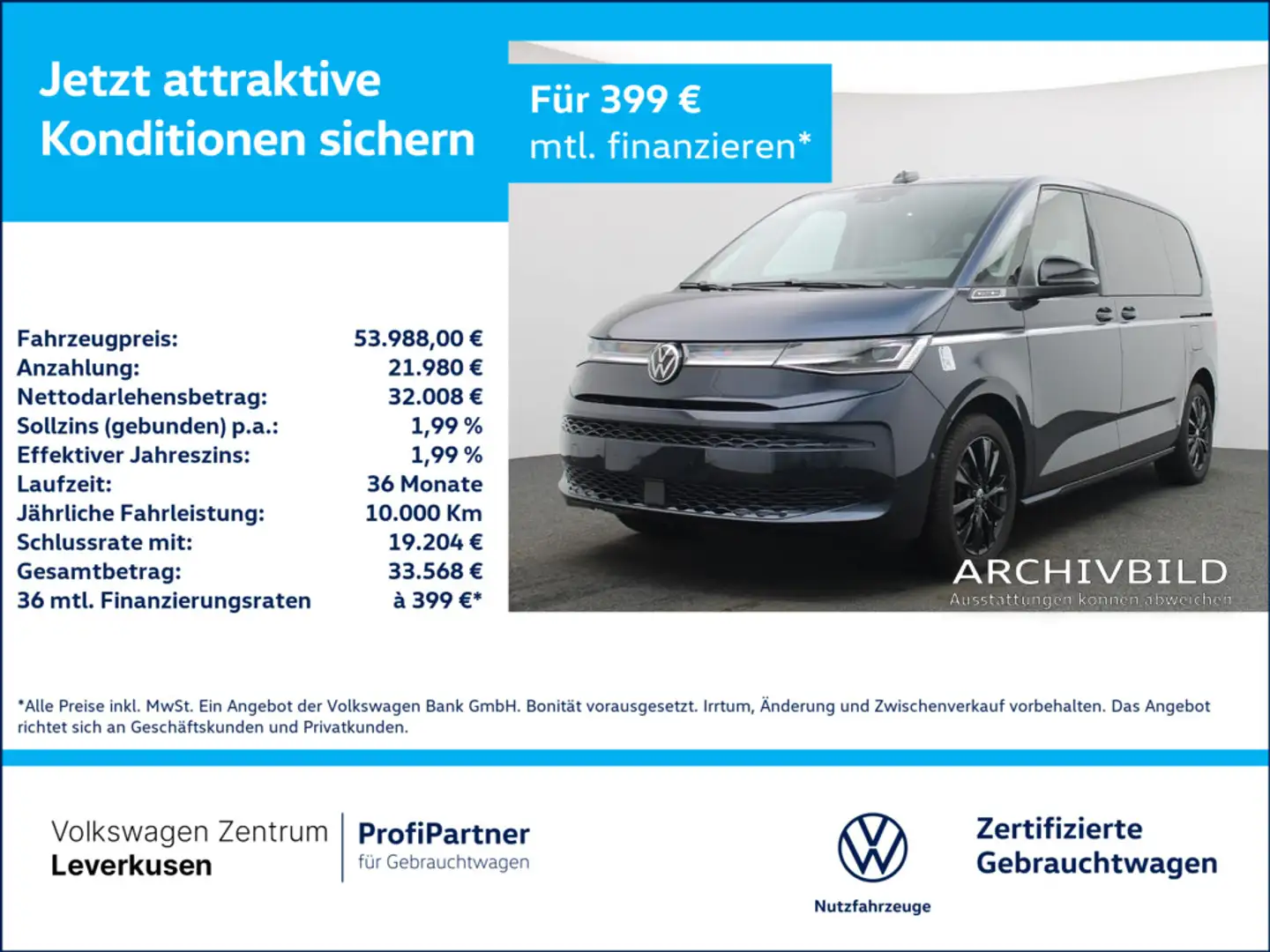 Volkswagen T7 Multivan Style 7 SITZE KEYLESS NAVI VIRT HUD Schwarz - 1
