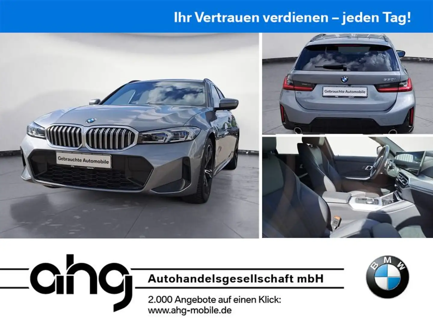 BMW 330 iA Touring M Sport Panorama-Glasdach Rückfahr Grau - 1