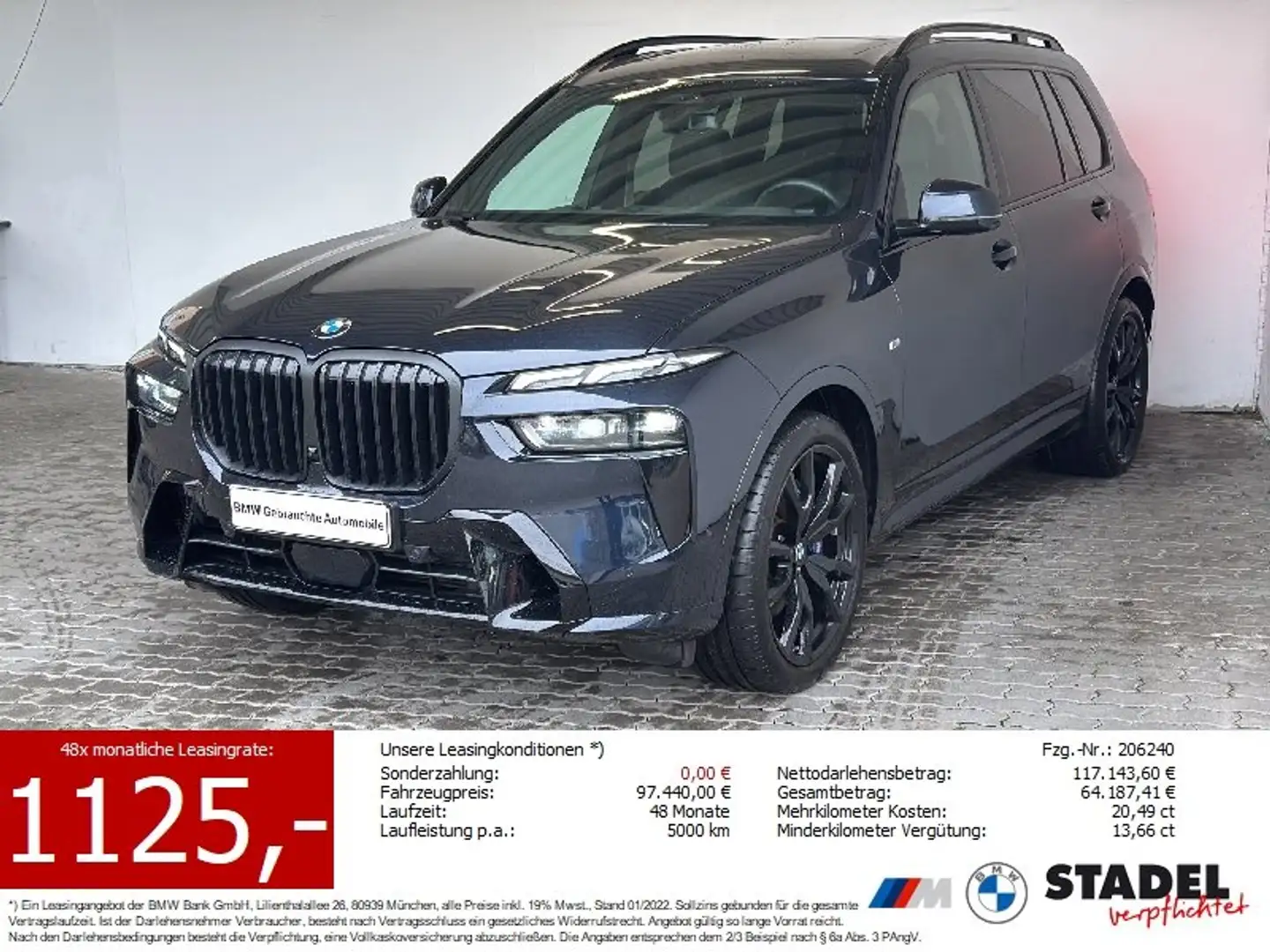 BMW X7 xDrive40d M Sport Navi.LED.Pano.ACC.360°.AHK Schwarz - 1