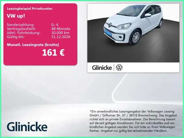 Volkswagen up! 1.0 Basis Klima 4 Türen RFK Sitzh. Bluetooth