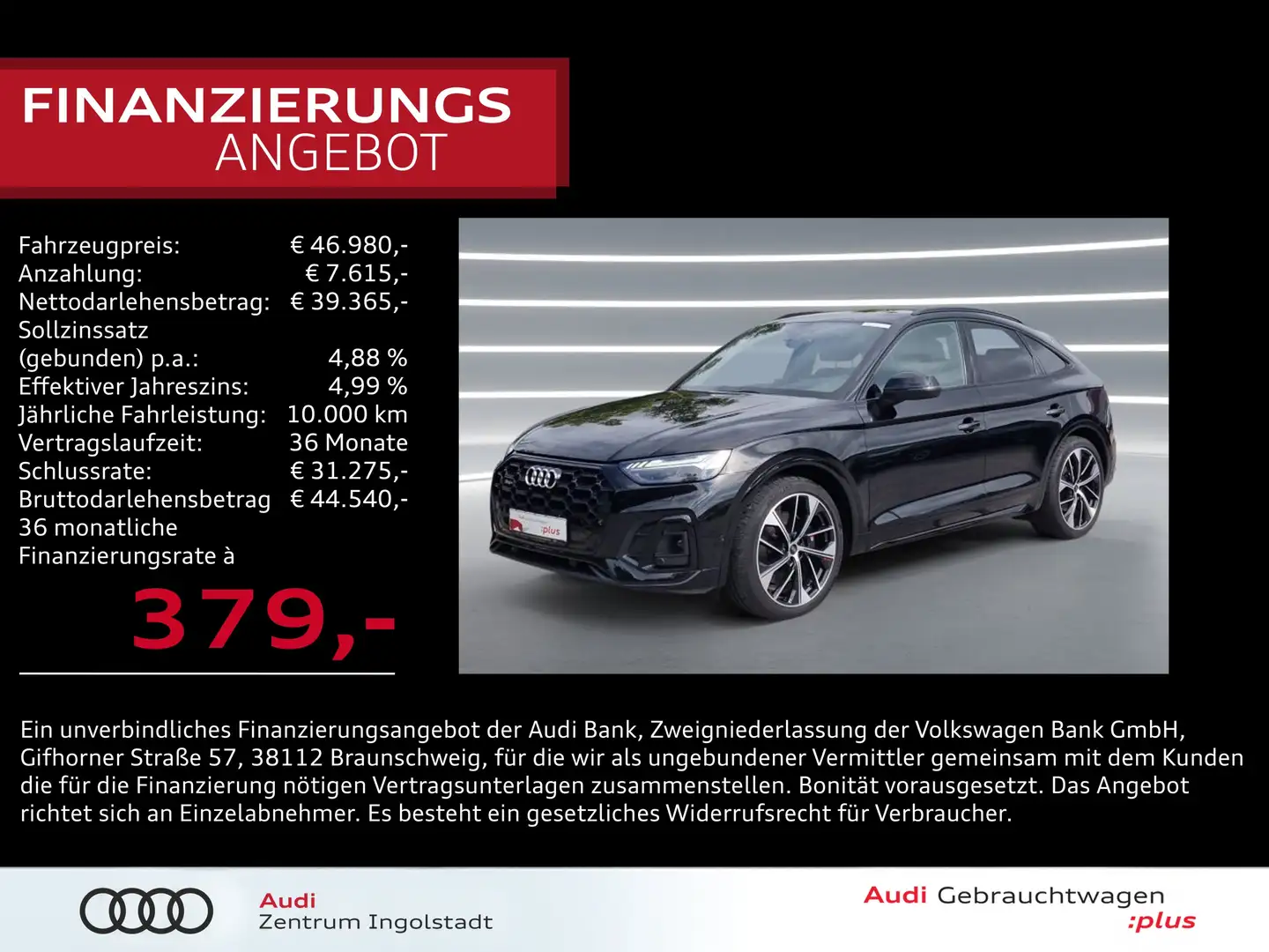 Audi SQ5 Sportback TDI MATRIX STHZG AHK Luft HuD 21" Schwarz - 1