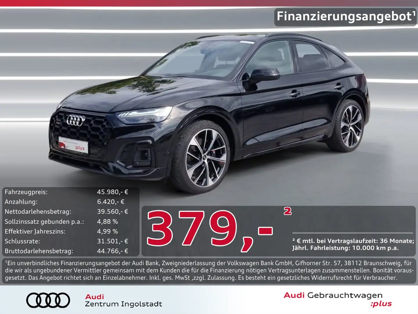 Audi SQ5 Sportback TDI MATRIX STHZG AHK Luft HuD 21" Schwarz - 1