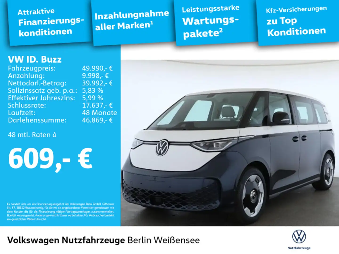 Volkswagen ID. Buzz ID.Buzz Pro KR*ACC*MFL*RFK*SITZH.*NAVI*APP* Blau - 2