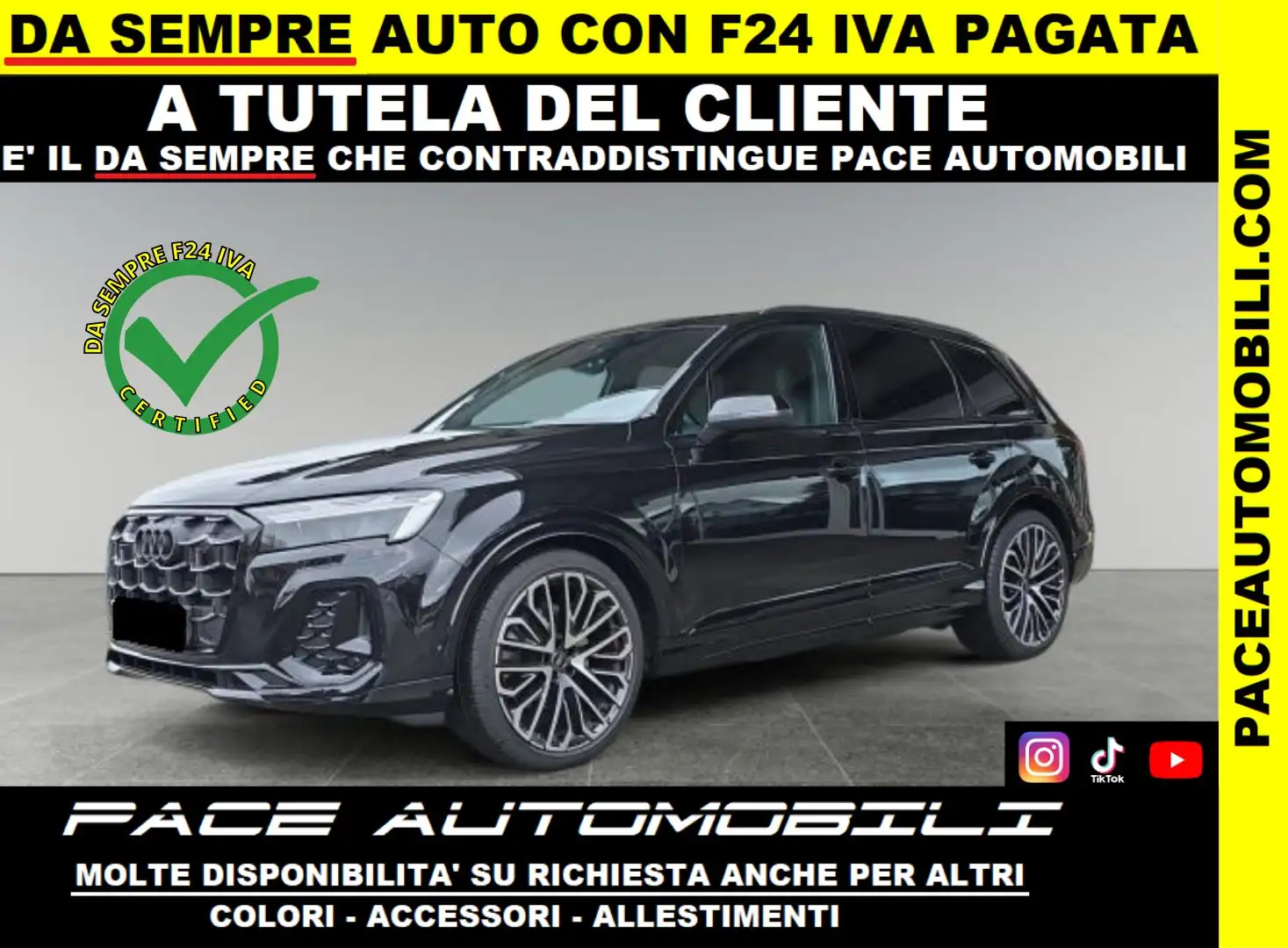 Audi Q7 50D S LINE S-LINE SLINE 7 POSTI BLACK PACK TETTO Nero - 1