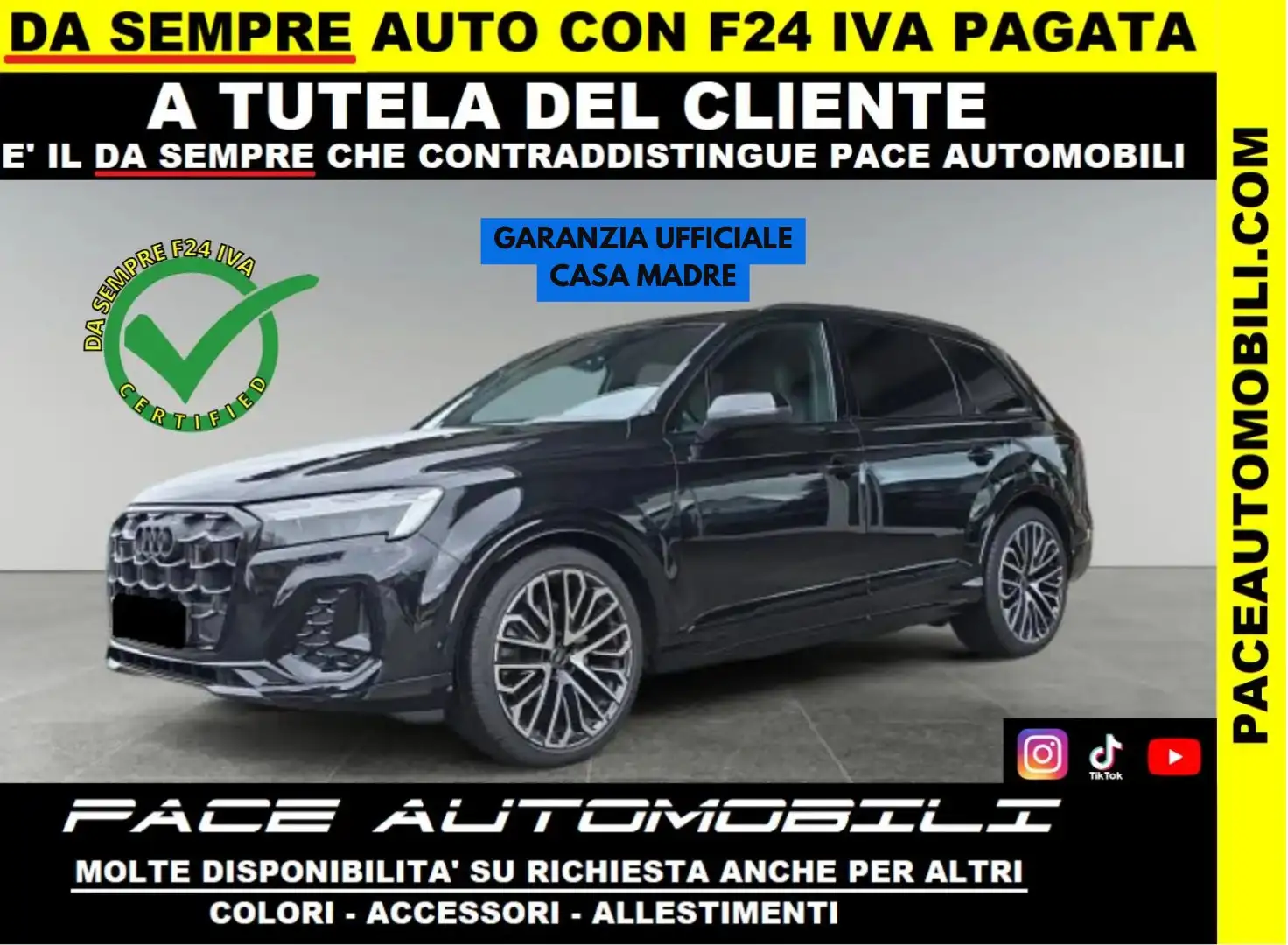 Audi Q7 50D S LINE S-LINE SLINE 7 POSTI BLACK PACK TETTO Nero - 1