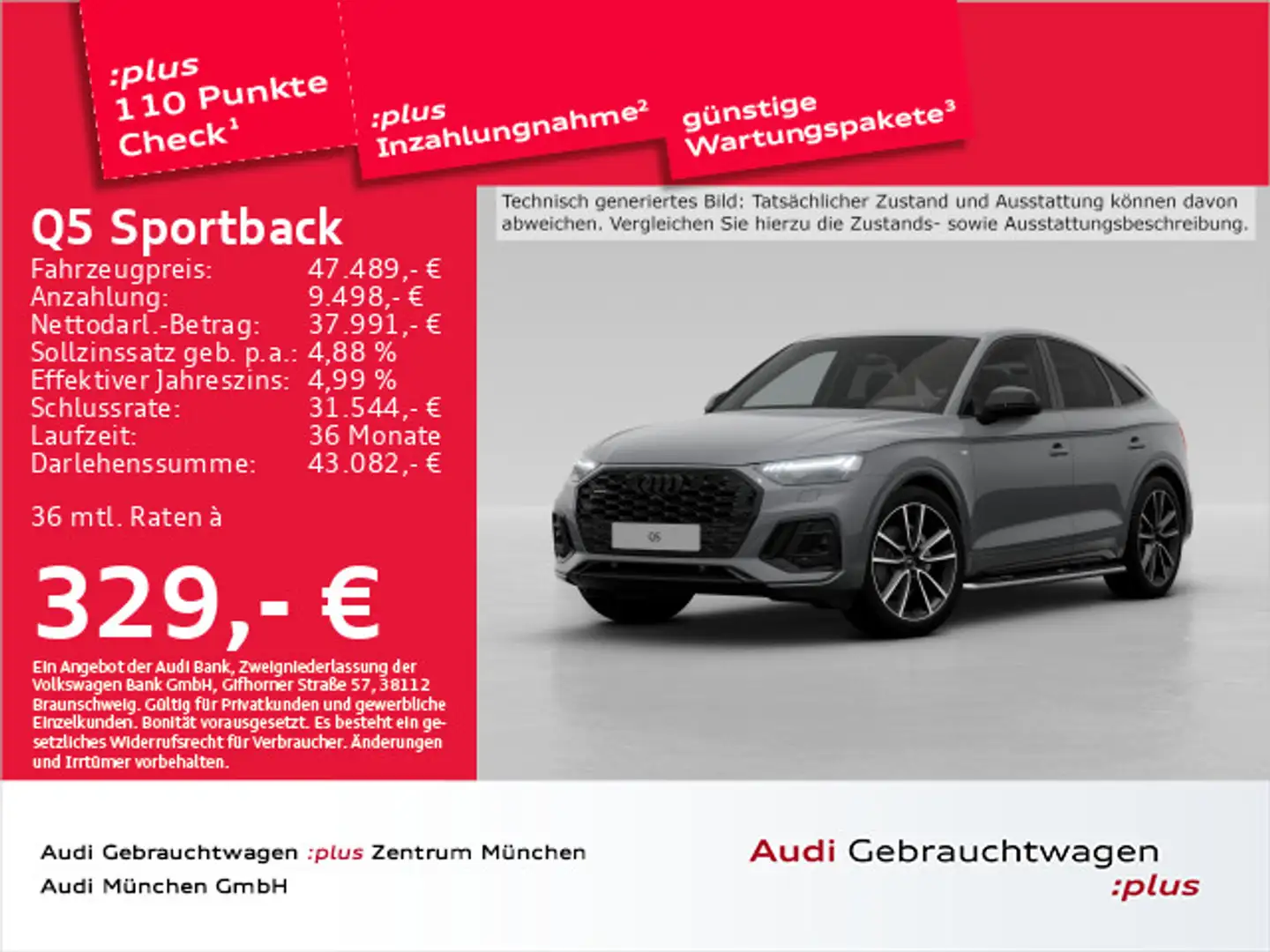Audi Q5 45 TFSI qu. S tronic S line HUD/AHK Grau - 1